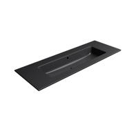 Wastafel Zonder Kraan Gat Keramiek Sapho Pura 122x46 cm Mat Zwart