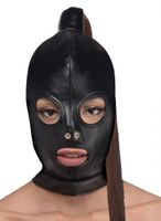 Bondage Hoofd Masker Met Paardenstaart - thumbnail