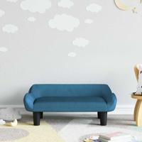Kinderbank 70x40x24 cm fluweel blauw