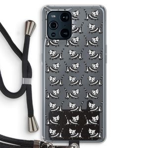 Zwarte poes: Oppo Find X3 Pro Transparant Hoesje met koord