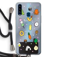 Happy bento friends: Samsung Galaxy A20s Transparant Hoesje met koord