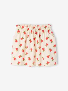 Meisjesrok met print ecru