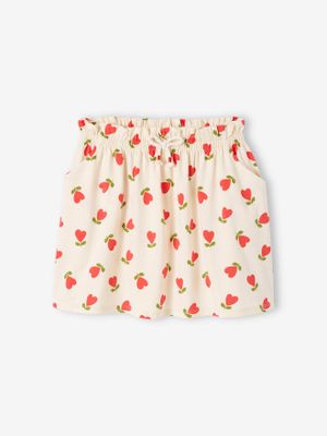 Meisjesrok met print ecru