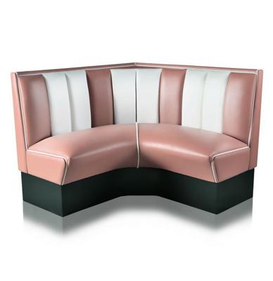 Kwart cirkel Diner Bank 120 cm Dusty Rose