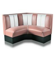 Kwart cirkel Diner Bank 120 cm Dusty Rose