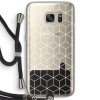 Zwart-witte kubussen: Samsung Galaxy S7 Transparant Hoesje met koord Zwart-witte kubussen: Samsung Galaxy S7 Transparant Hoesje met koord