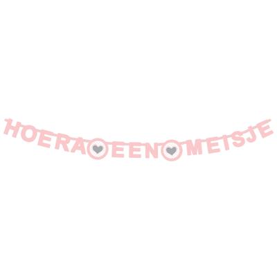 Haza Witbaard Letterguirlande - hoera een meisje