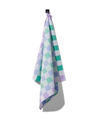 HEMA Theedoek 65x65 katoen met ruiten (felblauw)