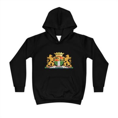 Hoodie regular zwart - kids - Wapen van Rotterdam - logo voor groot