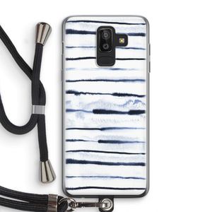 Ink Stripes: Samsung Galaxy J8 (2018) Transparant Hoesje met koord