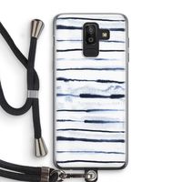 Ink Stripes: Samsung Galaxy J8 (2018) Transparant Hoesje met koord