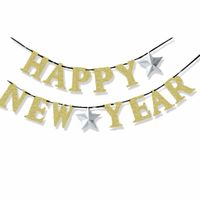 Happy New Year letterslinger Goud (360cm) - thumbnail
