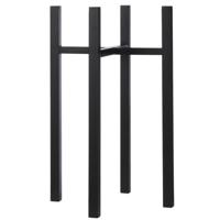 Mica Decorations - bloempot plantenpot standaard / verhoger - zwart - B34 x H71 cm - metaal