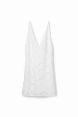 Mini-jurk kant bloemen - WHITE - M