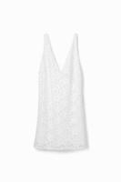 Mini-jurk kant bloemen - WHITE - L