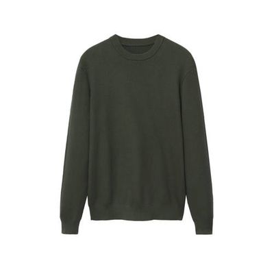 Mango Man trui met textuur kaki