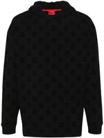 HUGO hoodie à logo en jacquard - Noir