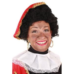 Roetveeg piet pruik met verstelbare kap - Pietenpruiken - zwart - heren/dames