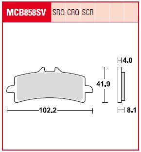 TRW Remblokken, en remschoenen voor de moto, MCB858SV Sinter street
