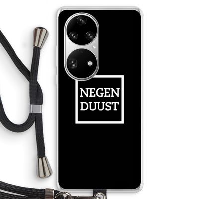 Negenduust black: Huawei P50 Pro Transparant Hoesje met koord