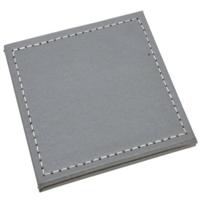 H&S Collection Glazen onderzetters - 4x stuks - grijs - kunstleder - 10 cm