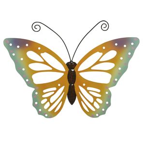 Grote oranje/gele vlinders/muurvlinders 51 x 38 cm cm tuindecoratie   -