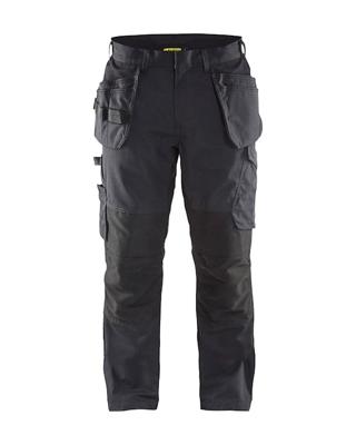 Blåkläder Service werkbroek met stretch en spijkerzakken 14961330 | Zwart/Donkergrijs | Maat 46 - 7330509555750