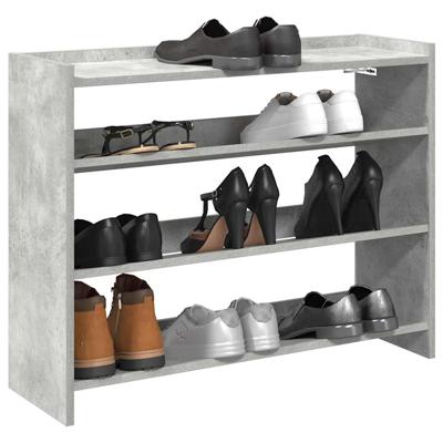 Schoenenrek 80x25x61,5 cm bewerkt hout betongrijs