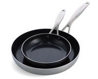 GreenPan Koekenpannenset Geneva - RVS - ø 20 & 28 cm - keramische anti-aanbaklaag