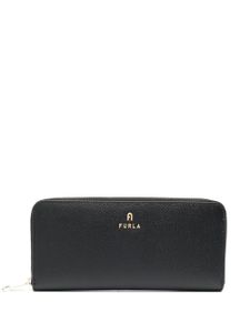 Furla portefeuille en cuir à plaque logo - Noir