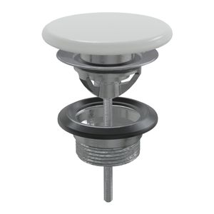 Afvoerplug Xenz Rosa | 5/4" | Click waste | Keramiek | Rond | Wit