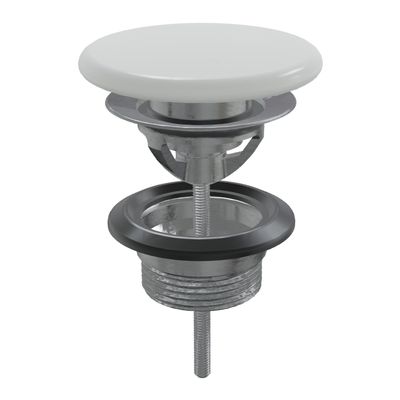 Afvoerplug Xenz Rosa | 5/4" | Click waste | Keramiek | Rond | Wit
