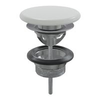 Afvoerplug Xenz Rosa | 5/4" | Click waste | Keramiek | Rond | Wit