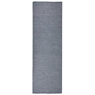 VidaXL Buitenkleed platgeweven 80x250 cm blauw