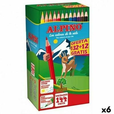 Kleurpotloden Alpino KIDS EVOLUTION STRIPES Multicolour 144 Onderdelen (6 Stuks)