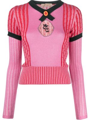 CORMIO pull Kirby en maille torsadée - Rose
