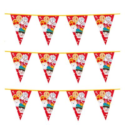 Pakket van 5x stuks vlaggenlijnen Sinterklaas 6 meter feestversiering