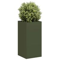 VidaXL Plantenbak 40x40x80 cm koudgewalst staal olijfgroen