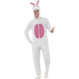 Paashaas pak/Konijn kostuum - wit - voor volwassenen - onesie