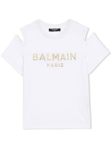 Balmain Kids t-shirt en coton à logo imprimé - Blanc