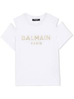 Balmain Kids t-shirt en coton à logo imprimé - Blanc - thumbnail