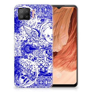 Silicone Back Case OPPO A73 4G Angel Skull Blauw