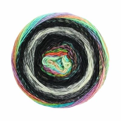 Gomitolo Finito 555 Kleur: Zwart-Antraciet-Naturel-Blauw-Groen-Geel-Rood