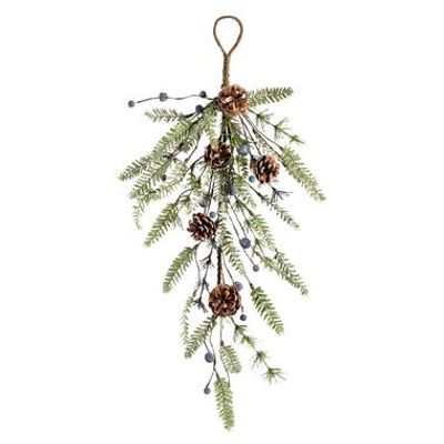 Kunsttak dennenappel Elah - 70x30x8 cm