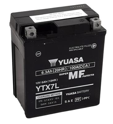 YUASA Gesloten batterij onderhoudsvrij, Batterijen voor motor & scooter, YTX7L