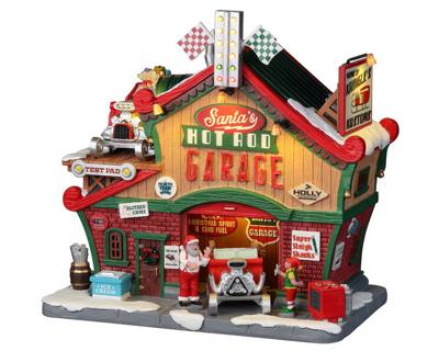 Santa'S Hot Rod Garage With 4.5V Adaptor Kerst - Lemax