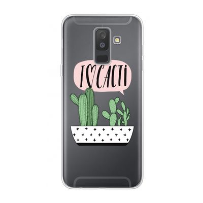 I love cacti: Samsung Galaxy A6 Plus (2018) Transparant Hoesje