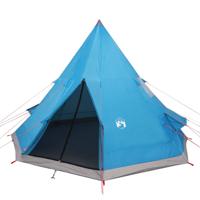 vidaXL Tent 4-persoons 367x367x259 cm 185T taft blauw - thumbnail