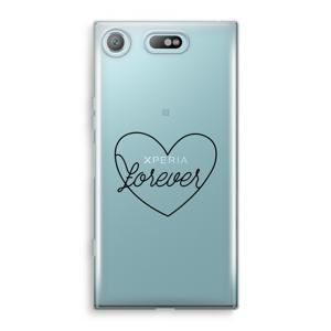 Forever heart black: Sony Xperia XZ1 Compact Transparant Hoesje