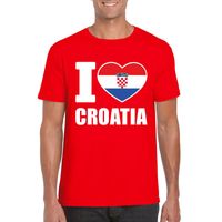 Rood I love Kroatie fan shirt heren